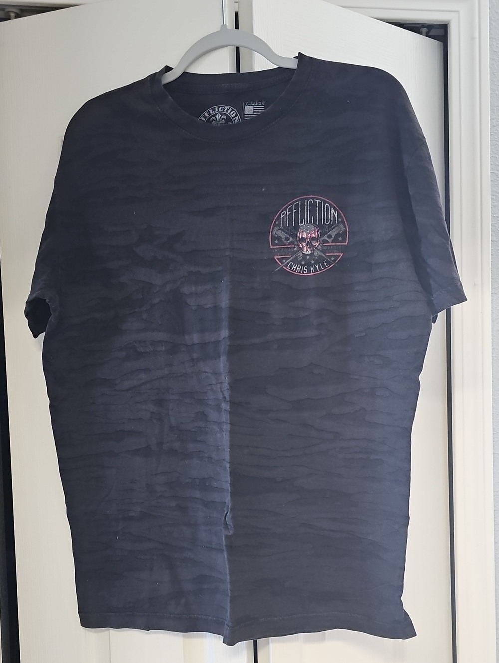 Affliction Black Short-Sleeve Graphic Tee with Subtle Wash